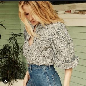 DOEN BERKLEY TOP -- NAVY CHAMPIGNON FLORAL